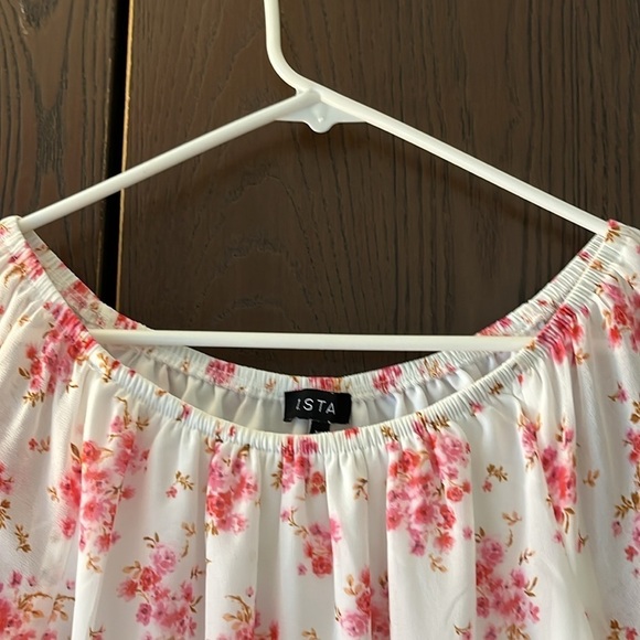 1. State boho, sheer blouse pink with pink floral top. Shoulders option. Size XS - Picture 7 of 9